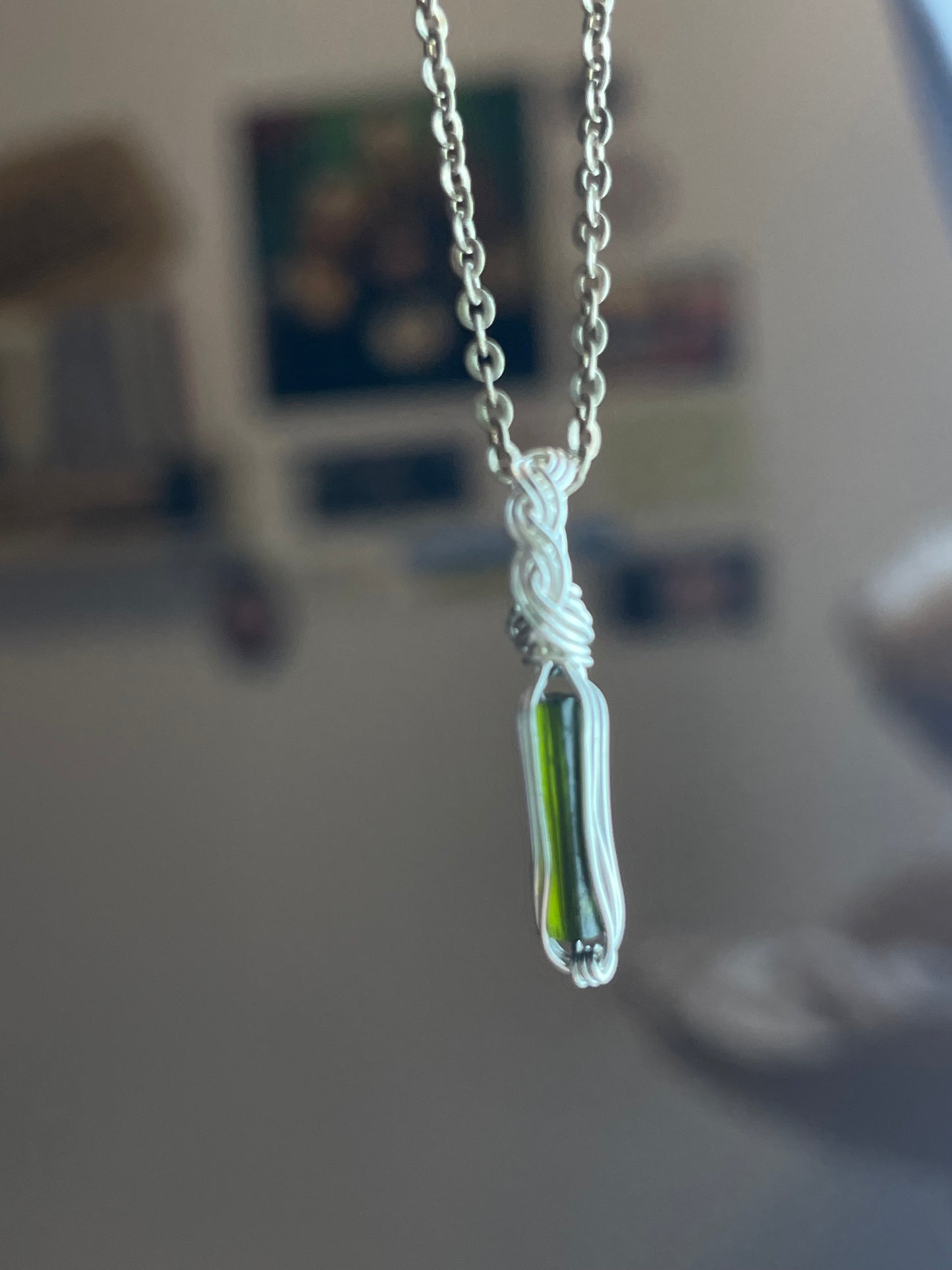 grüner Turmalin Anhänger 925 Silber