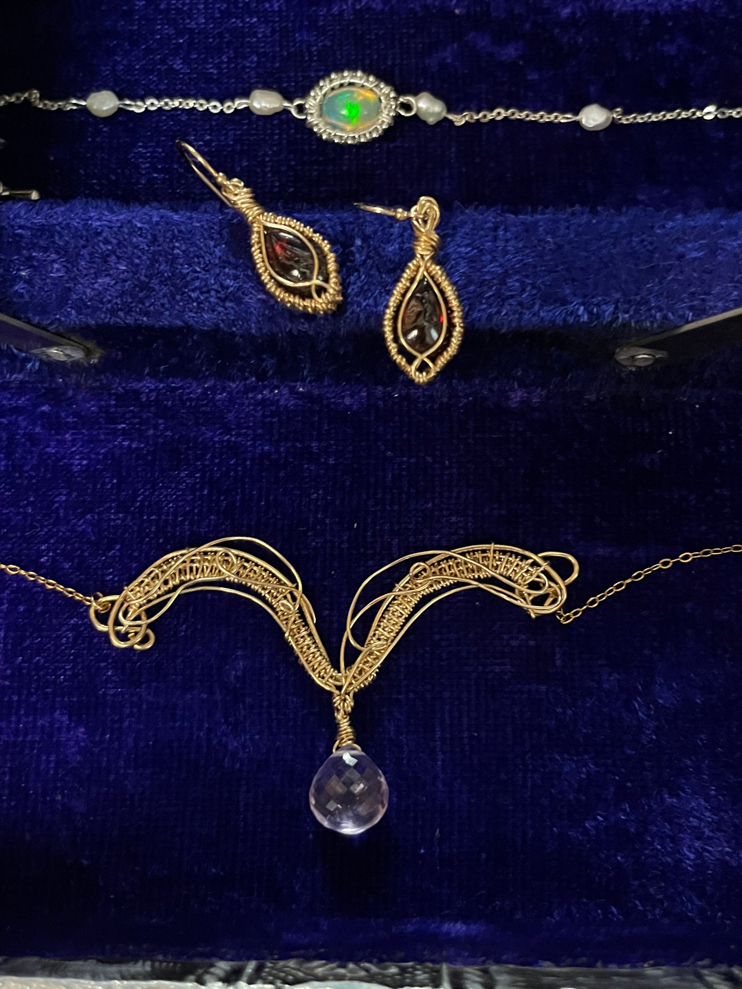 Wunderschöne pinke Amethyst Kette 14k gold gefüllt