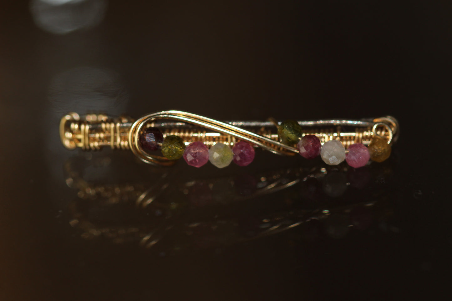 Bunter Turmalin Anhänger 14k gold gefüllt