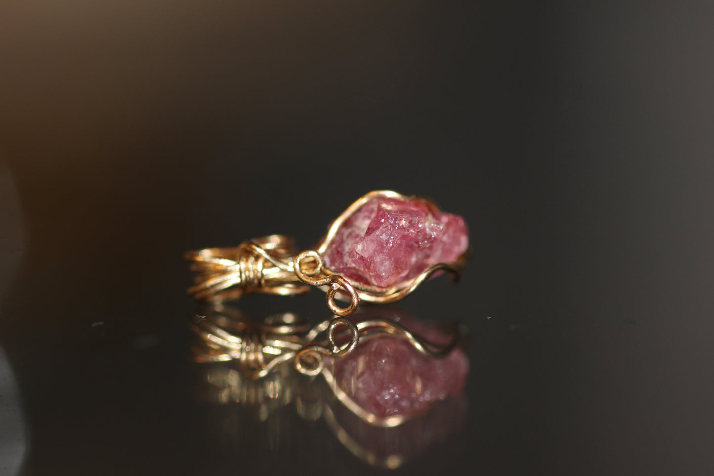 pinker Spinel Anhänger 14k gold gefüllt