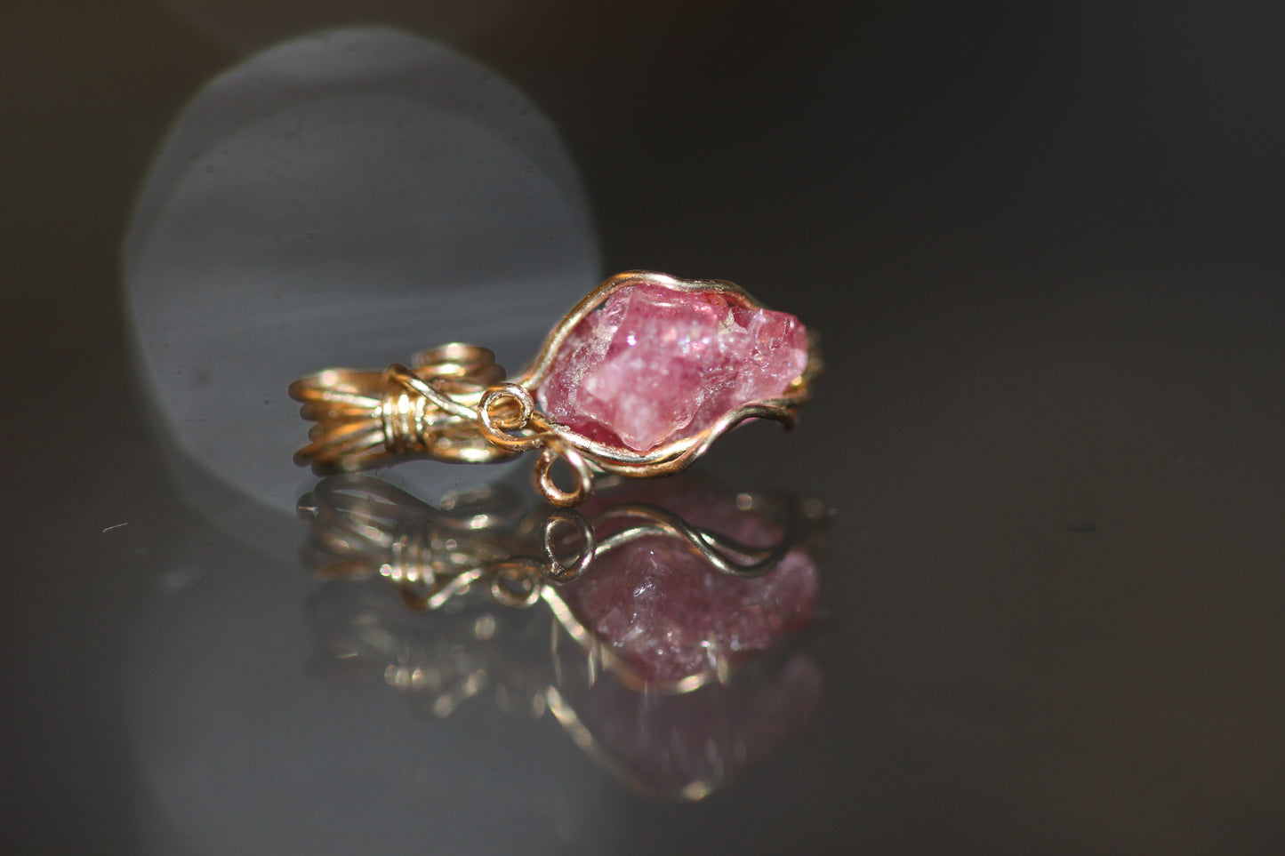pinker Spinel Anhänger 14k gold gefüllt