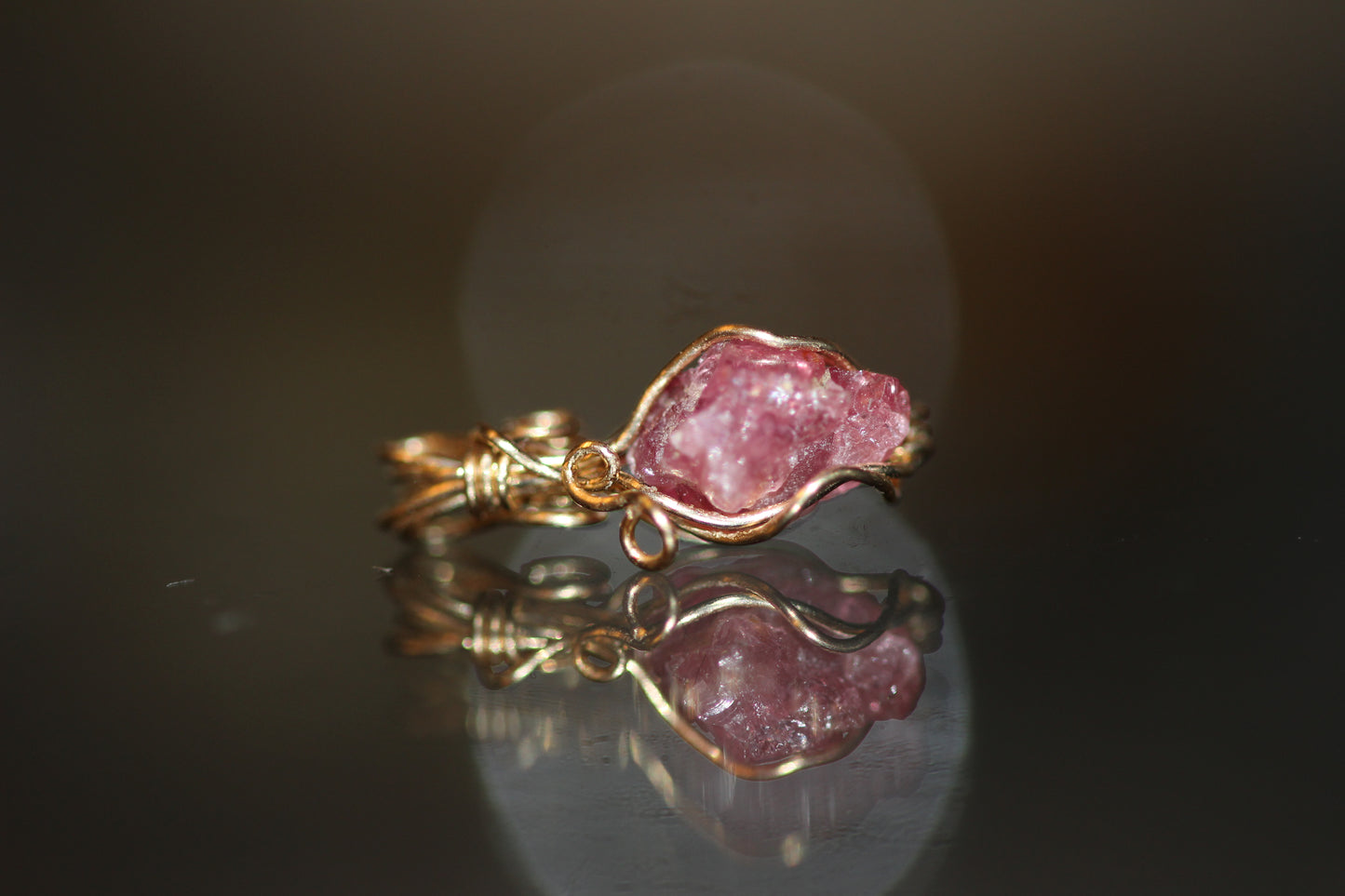 pinker Spinel Anhänger 14k gold gefüllt