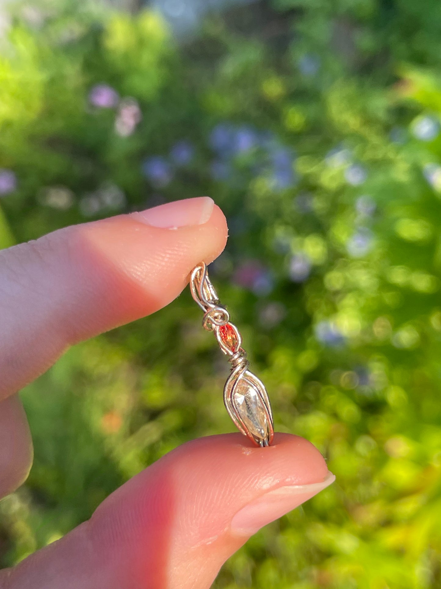 Echter Topas und Saphir Anhänger 750 Weiß Gold