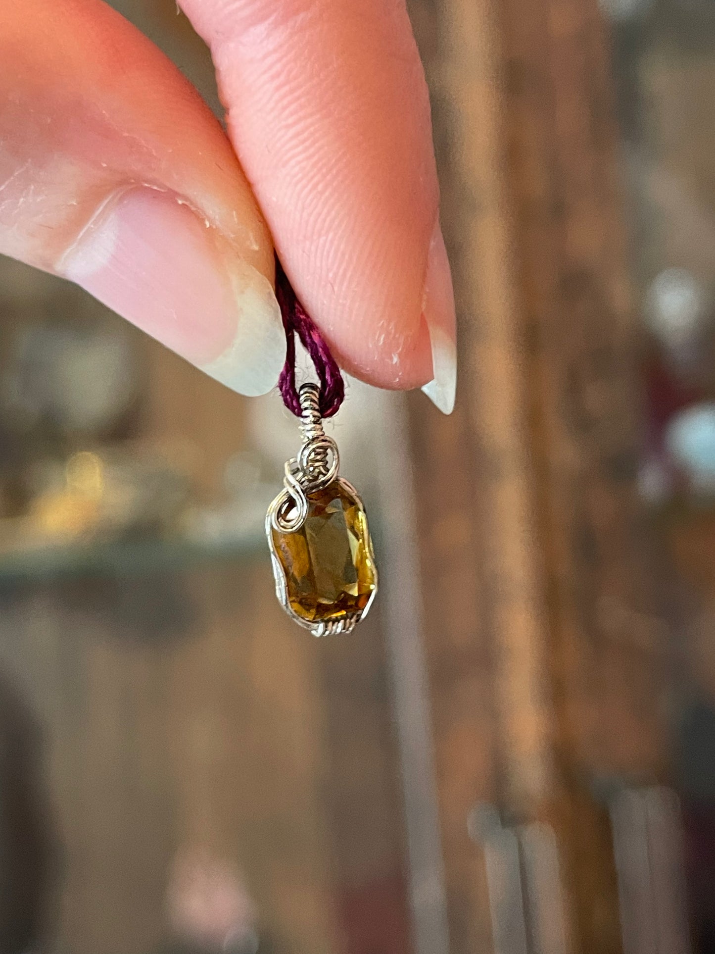 Citrin Anhänger in 925 Silber
