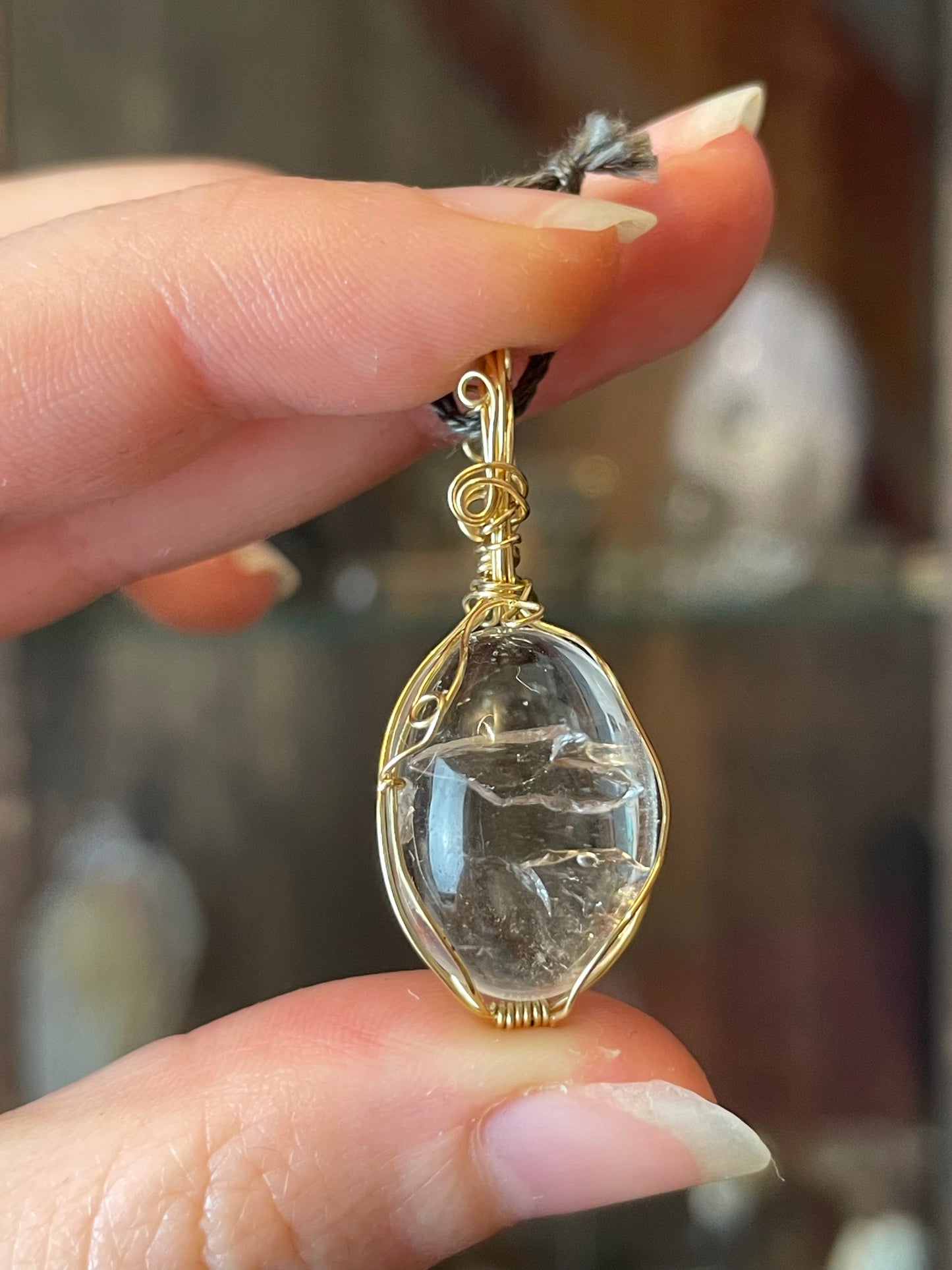 Enhydro Quarz Anhänger in 14k gold gefüllt