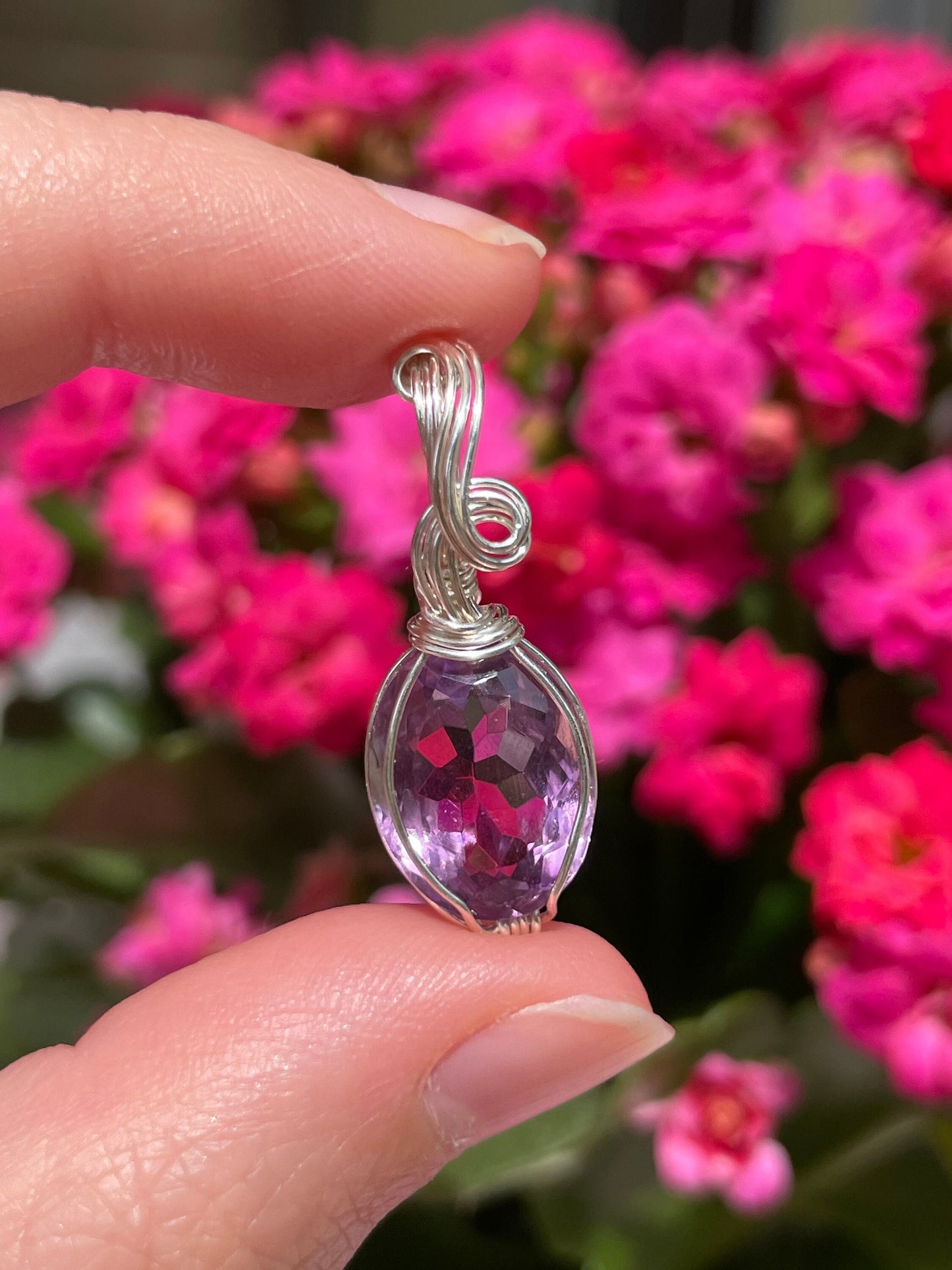 Amethyst Anhänger 999 Silber
