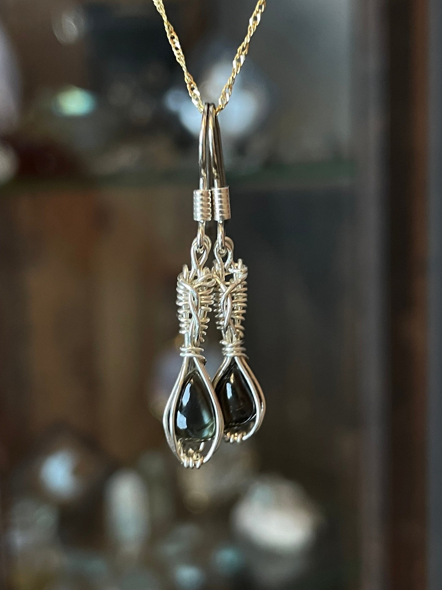 Stern Saphir Ohrringe schwarz in 925 Silber