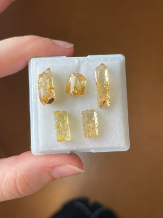 Imperial Topas mineral set aus Zambia