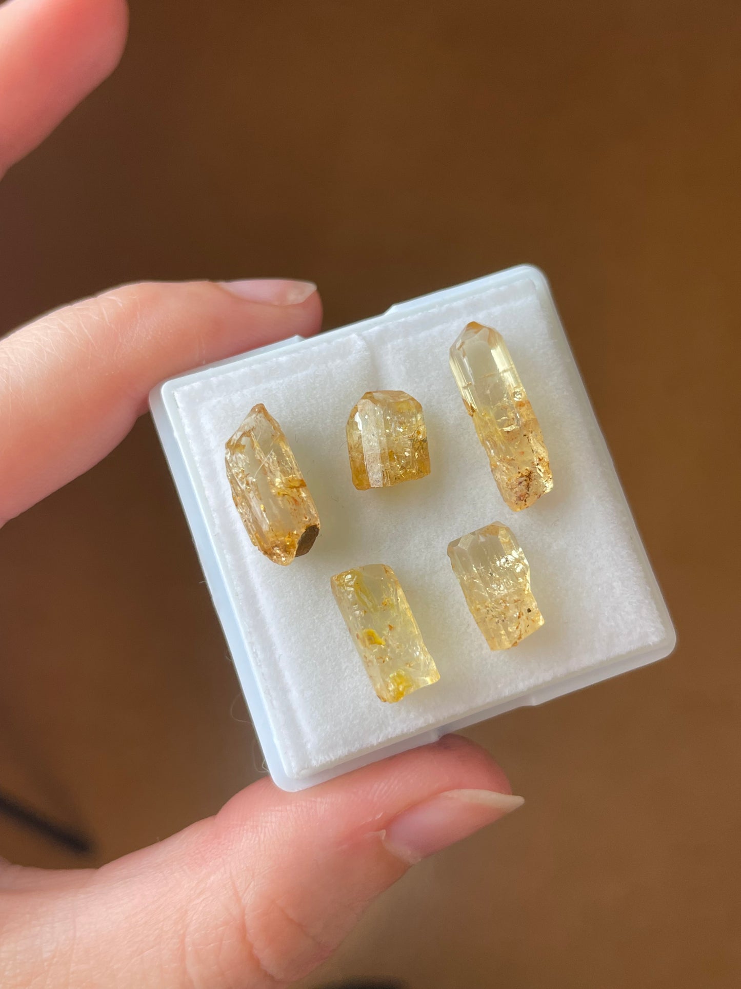 Imperial Topas mineral set aus Zambia