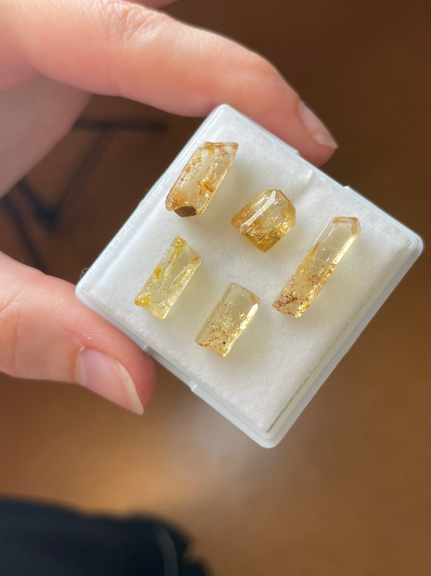 Imperial Topas mineral set aus Zambia