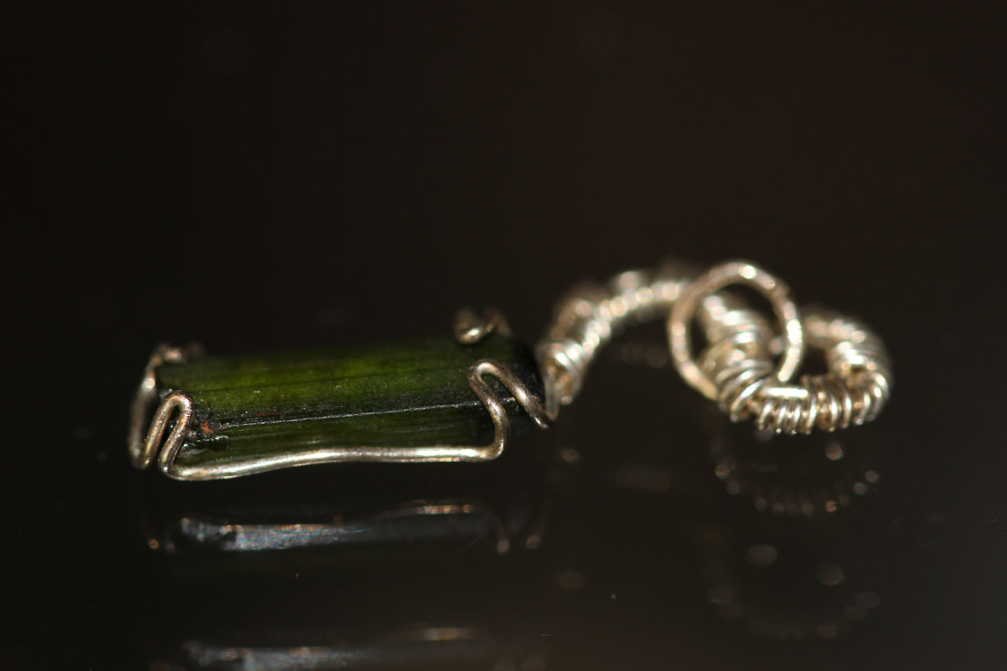 grüner Tourmalin Anhänger in 925 Silber