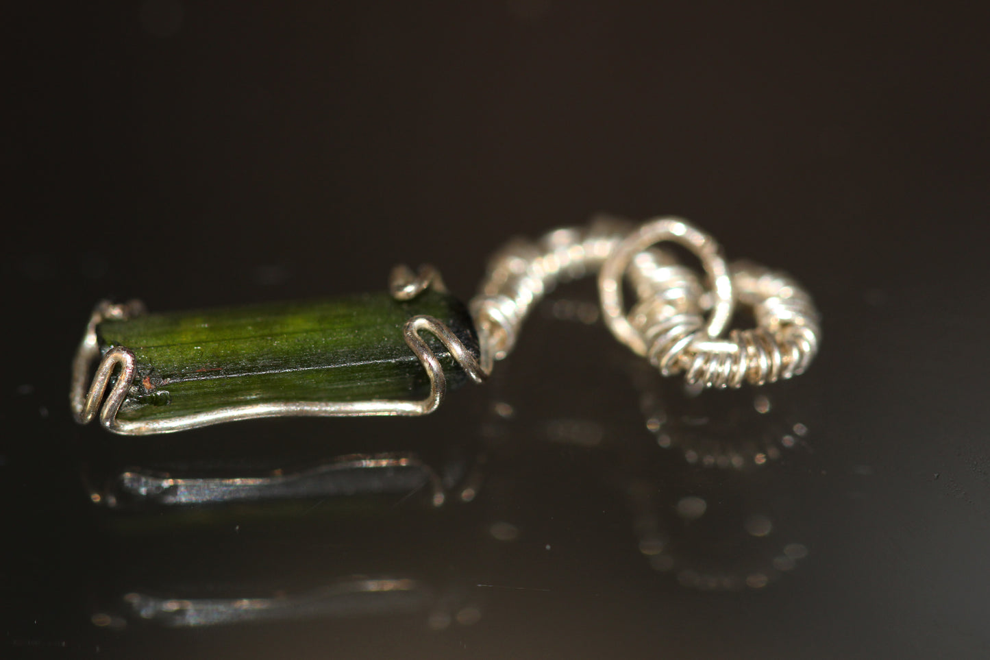 grüner Tourmalin Anhänger in 925 Silber
