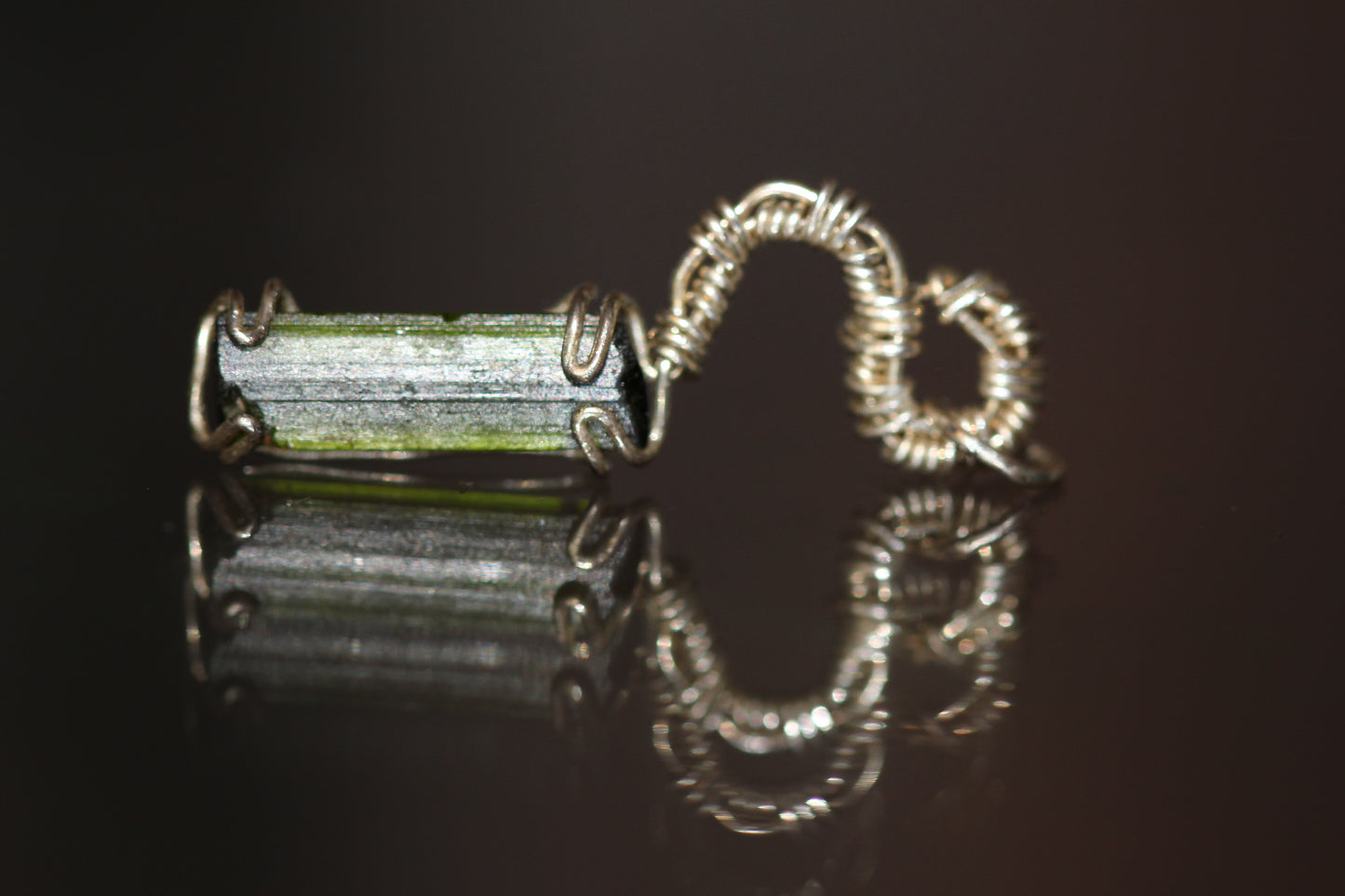 grüner Tourmalin Anhänger in 925 Silber