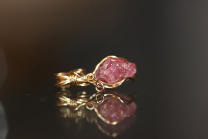 pinker Spinel Anhänger 14k gold gefüllt