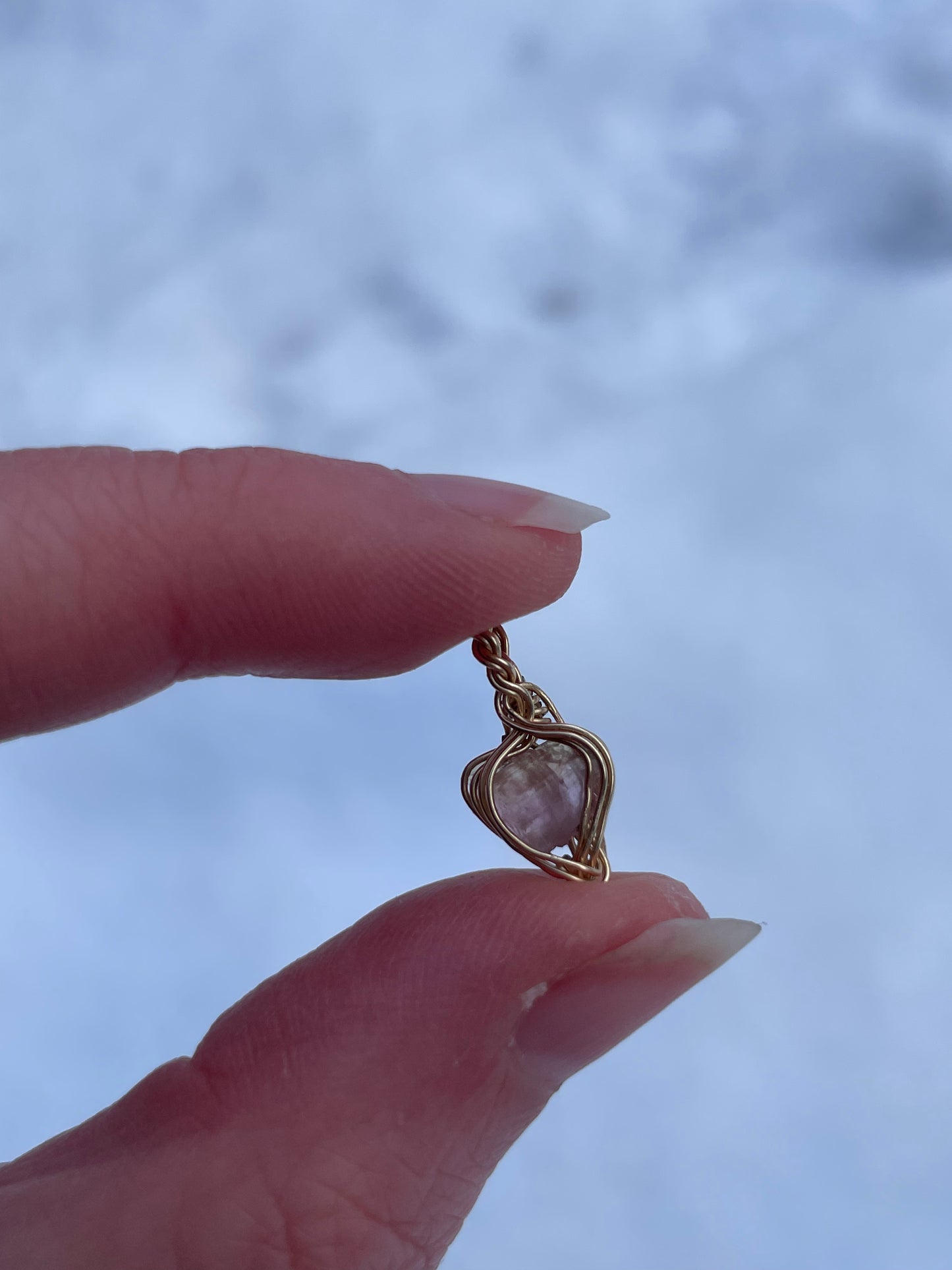 Herz Anhänger pinker Turmalin in 14k gold gefüllt