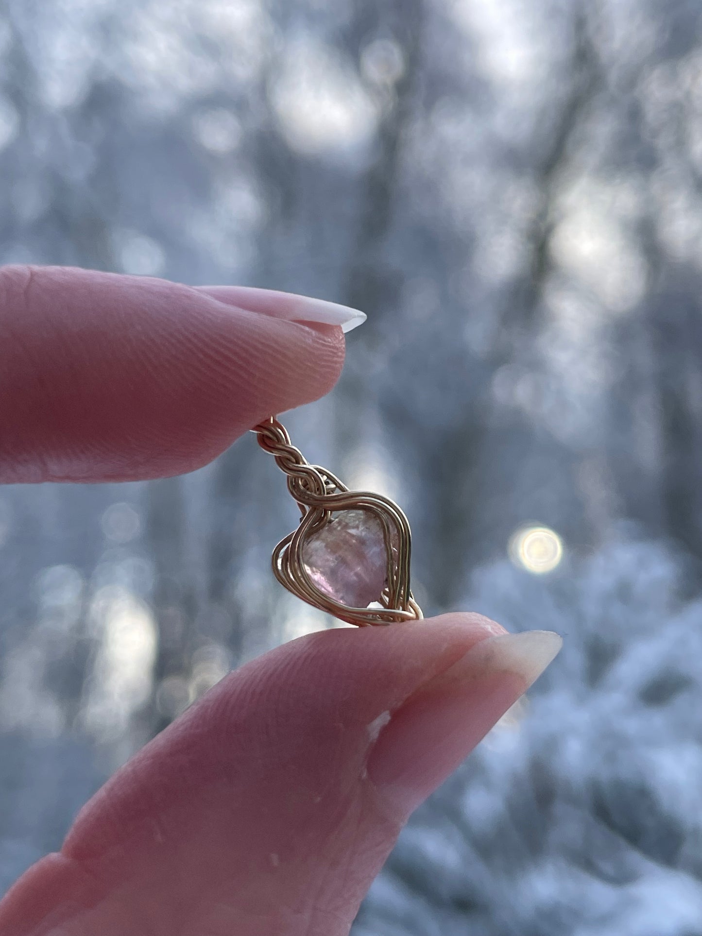 Herz Anhänger pinker Turmalin in 14k gold gefüllt