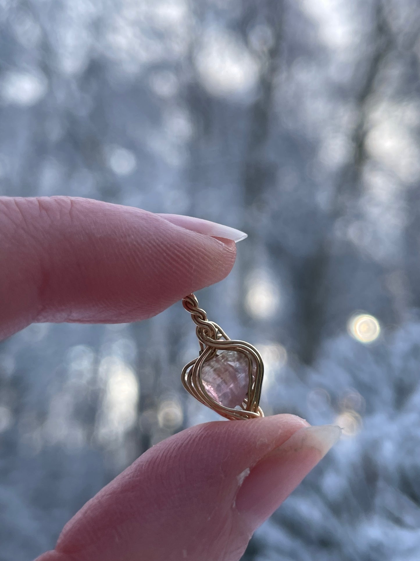 Herz Anhänger pinker Turmalin in 14k gold gefüllt