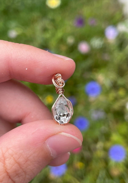 Herkimer Diamand Anhänger 14k rose gold gefüllt