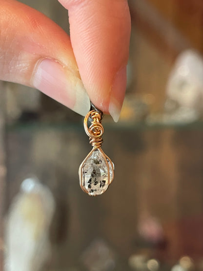 Herkimer Diamand Anhänger 14k rose gold gefüllt