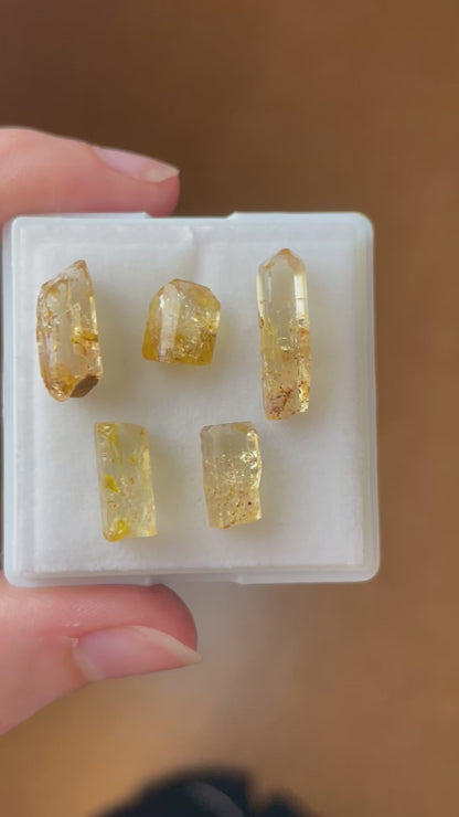 Imperial Topas mineral set aus Zambia