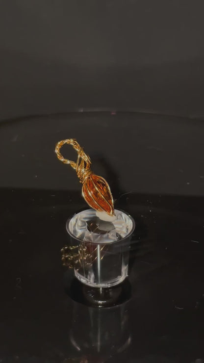 orangener Spessartin Granat Herz Anhänger 1.14ct aus 750 Gold