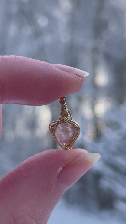 Herz Anhänger pinker Turmalin in 14k gold gefüllt
