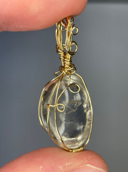Enhydro Quarz Anhänger in 14k gold gefüllt