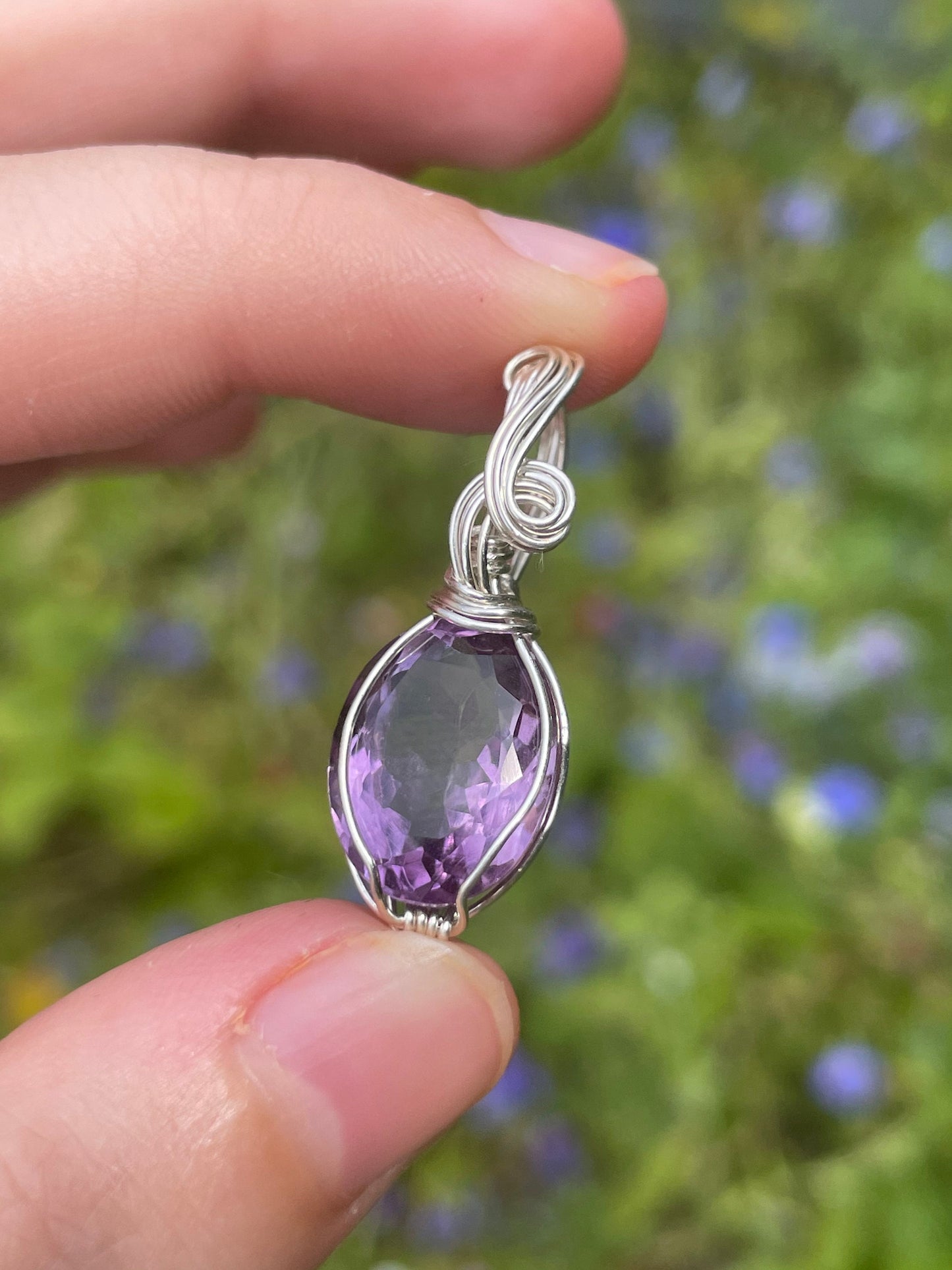 Amethyst Anhänger 999 Silber
