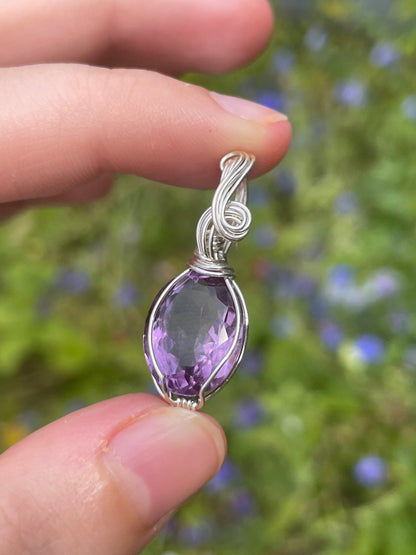 Amethyst Anhänger 999 Silber