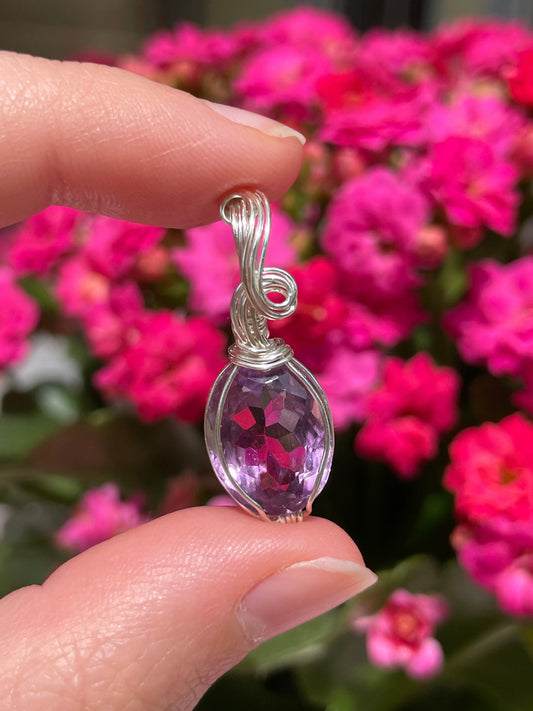 Amethyst Anhänger 999 Silber
