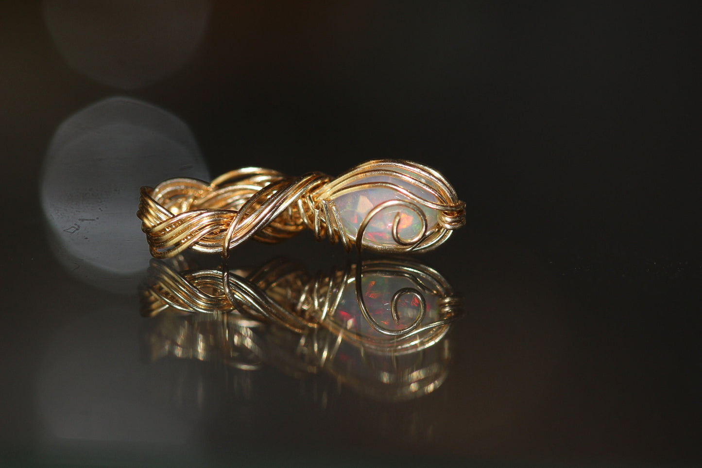 Schöner Opal Anhänger 14k gold gefüllt